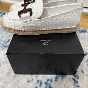 Dkny White and Brown Espadrille Shoes with Chic Design